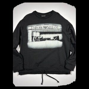 Emporio Armani Crewneck Sweatshirt Long Sleeve Black Size Medium